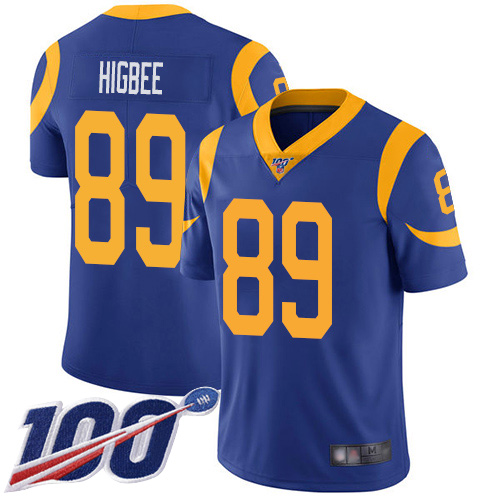 Los Angeles Rams Limited Royal Blue Men Tyler Higbee Alternate Jersey NFL Football #89 100th Season Vapor Untouchable->women nfl jersey->Women Jersey
